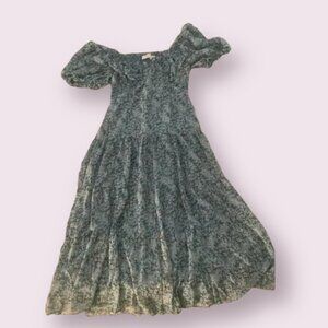 ⭐️ 🌻 Floral Puff Sleeve Peasant Fairy Cottage Picnic Summer Midi Maxi Dress